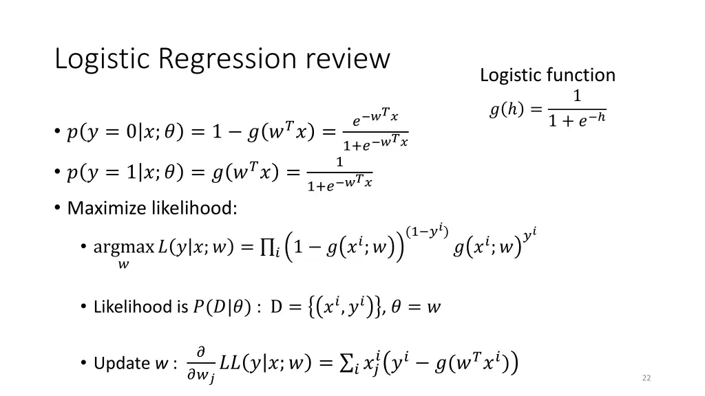logistic regression review