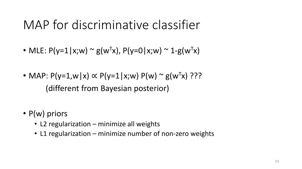 map for discriminative classifier