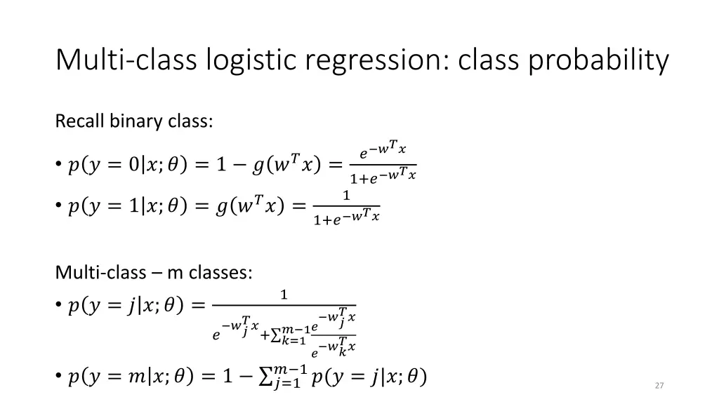 multi class logistic regression class probability