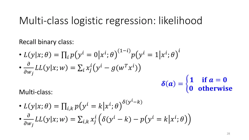 multi class logistic regression likelihood