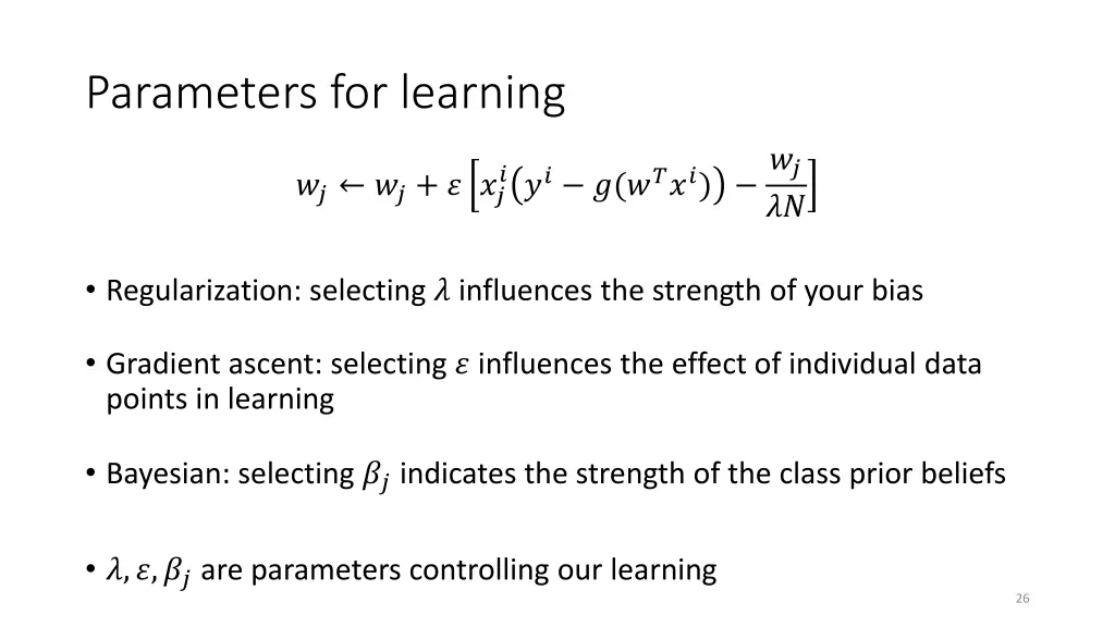 parameters for learning