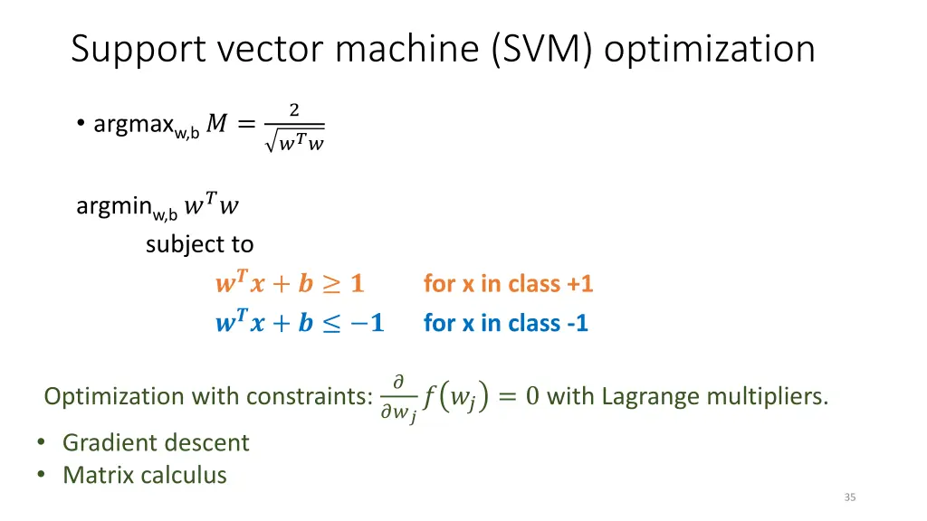 support vector machine svm optimization