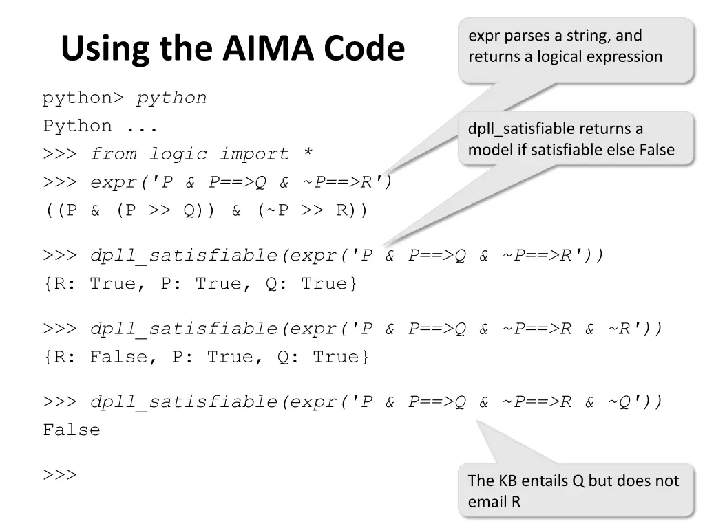 expr parses a string and returns a logical
