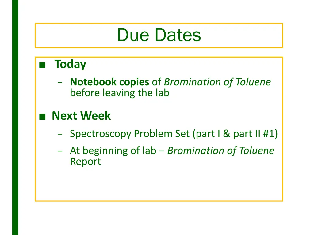 due dates