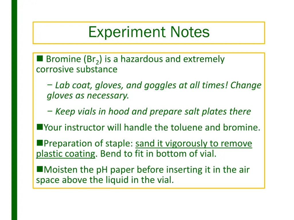 experiment notes