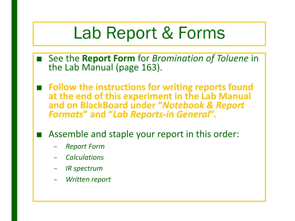 lab report forms
