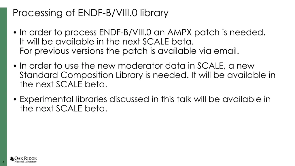 processing of endf b viii 0 library