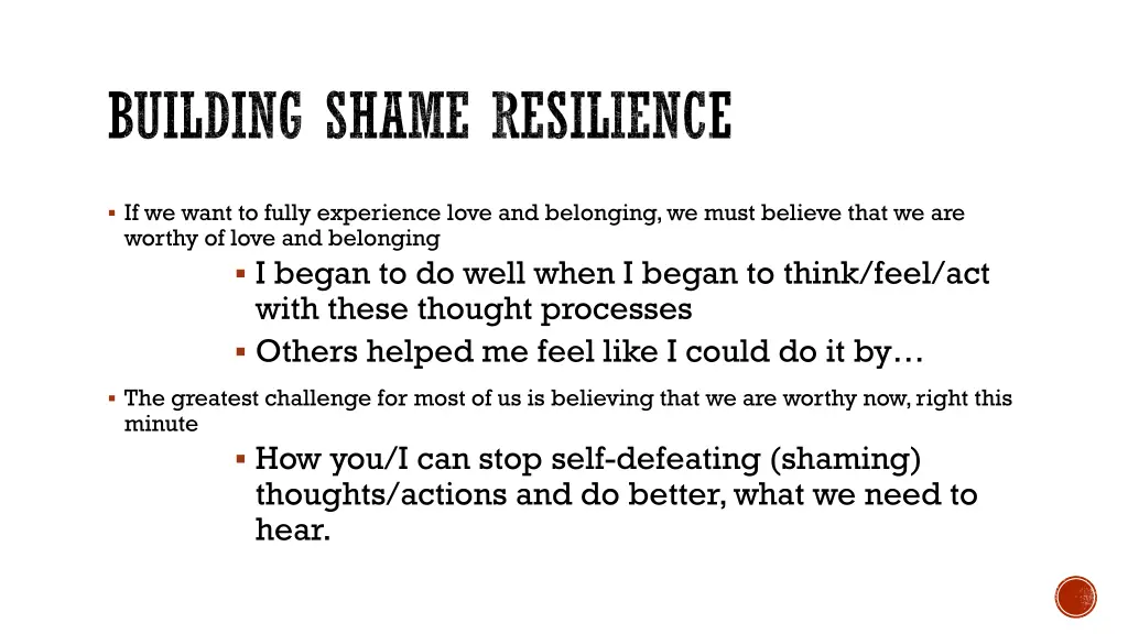 building shame resilience