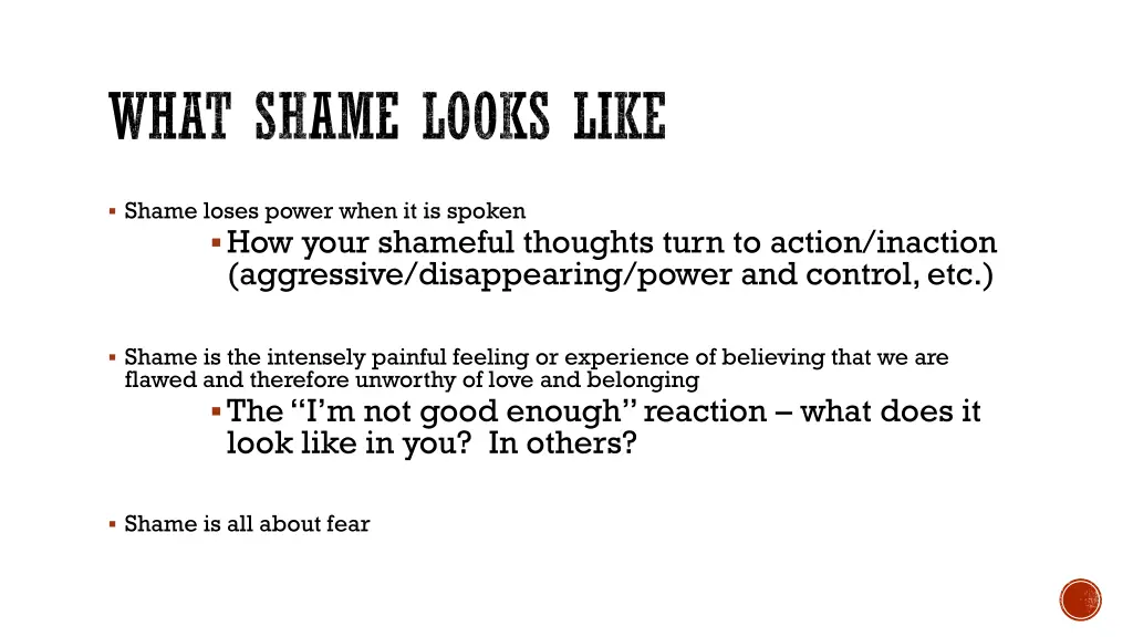 what shame looks like