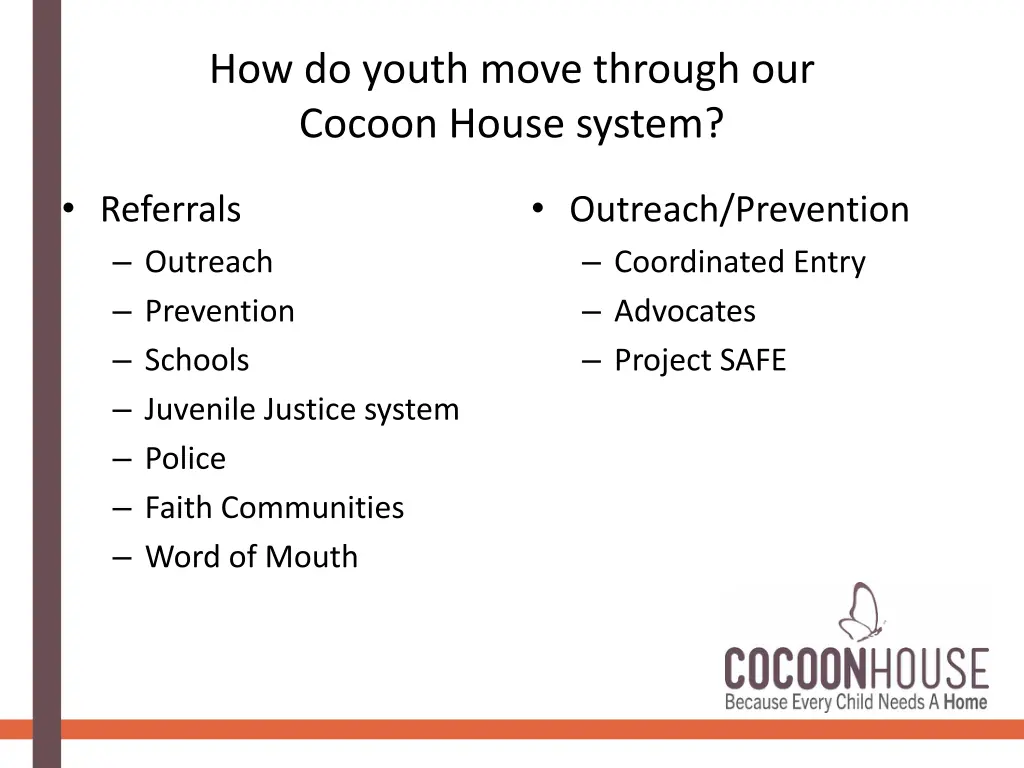 how do youth move through our cocoon house system