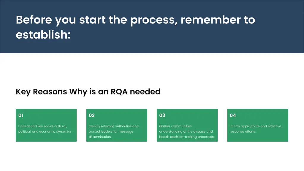 before you start the process remember to establish