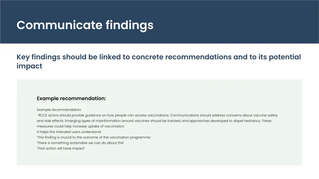communicate findings