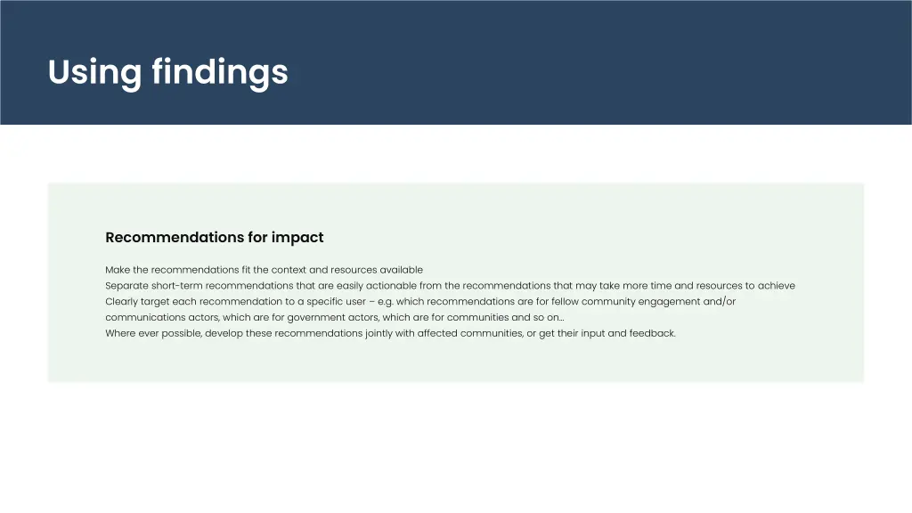 using findings 1