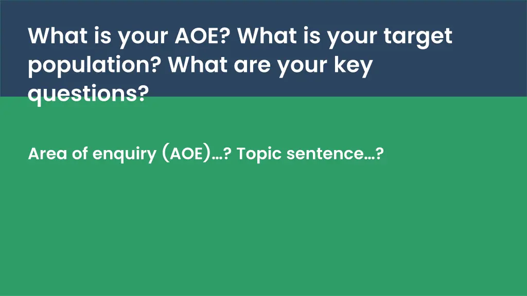 what is your aoe what is your target population 1