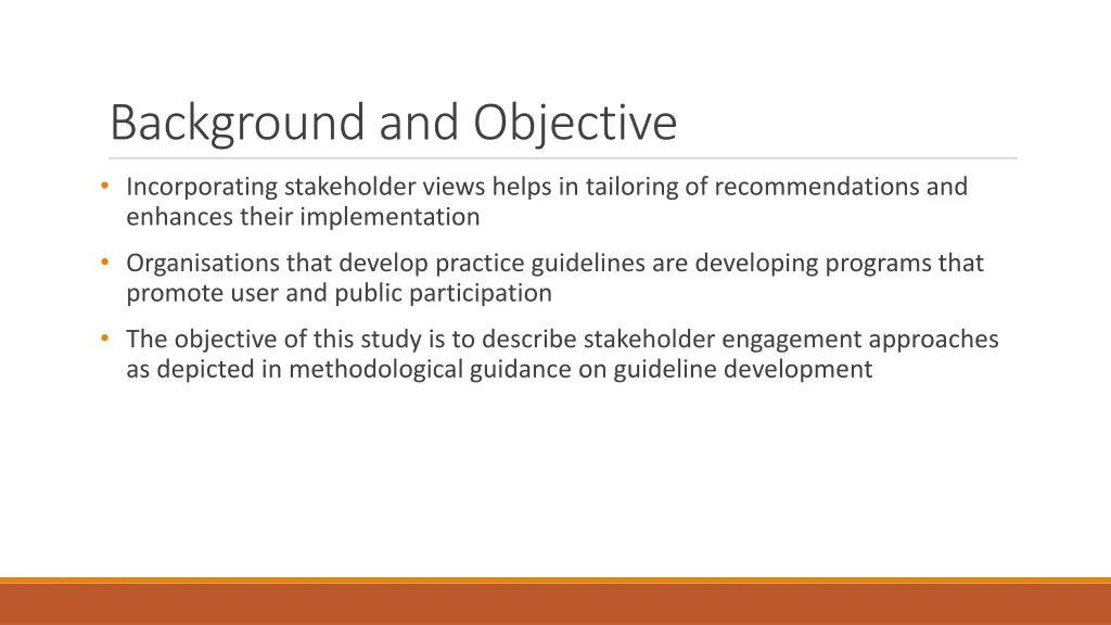 background and objective