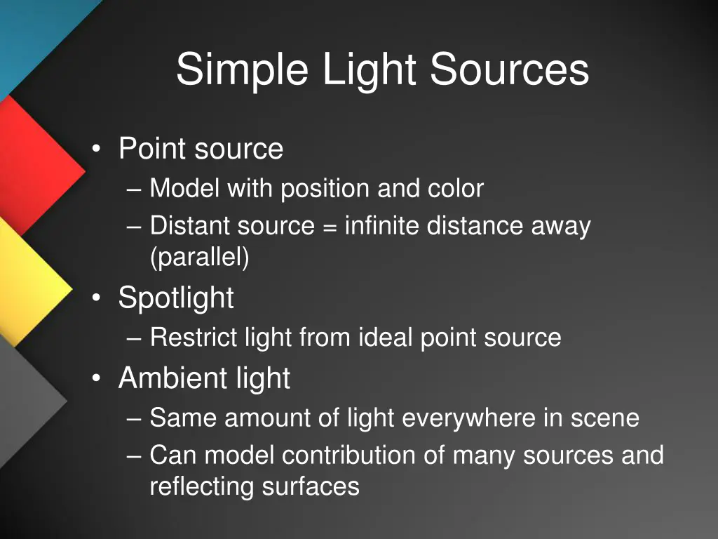simple light sources