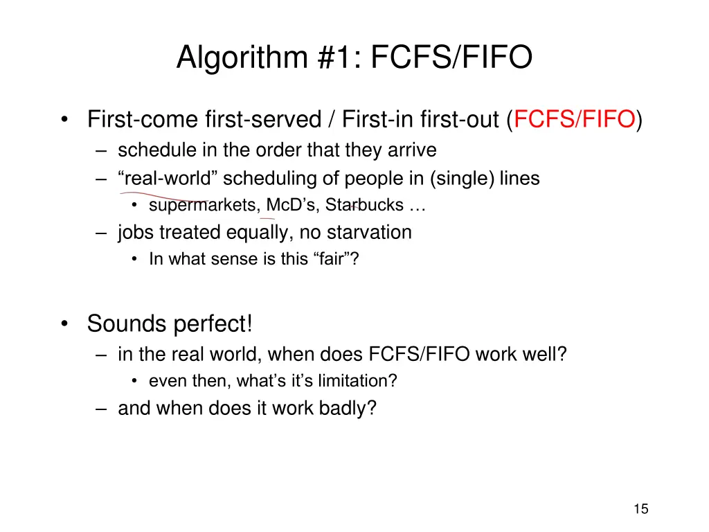 algorithm 1 fcfs fifo