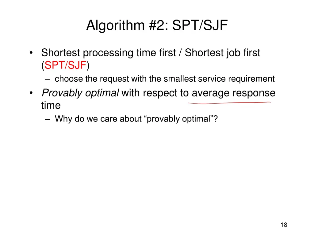 algorithm 2 spt sjf