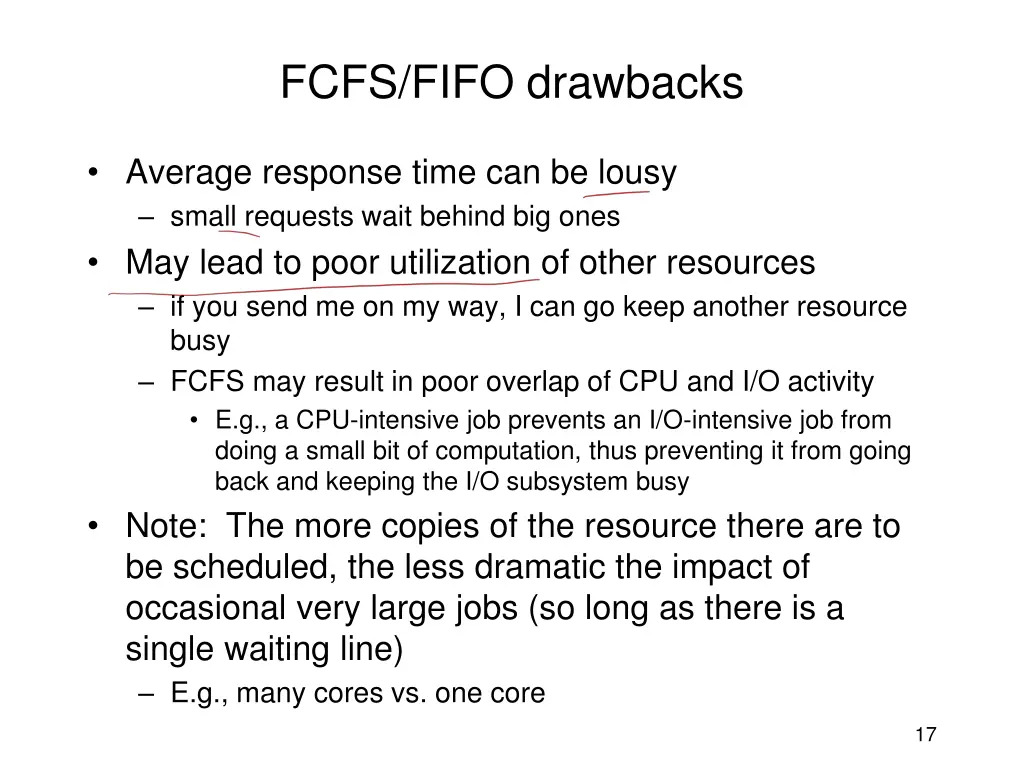 fcfs fifo drawbacks