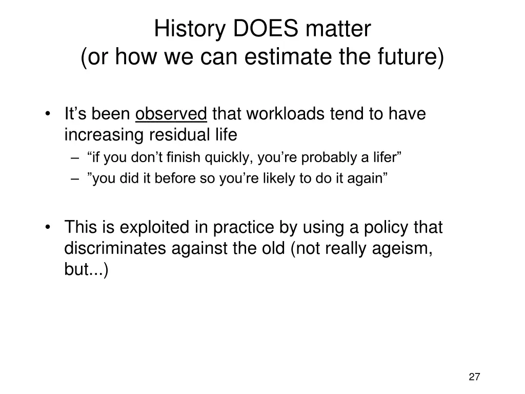 history does matter or how we can estimate
