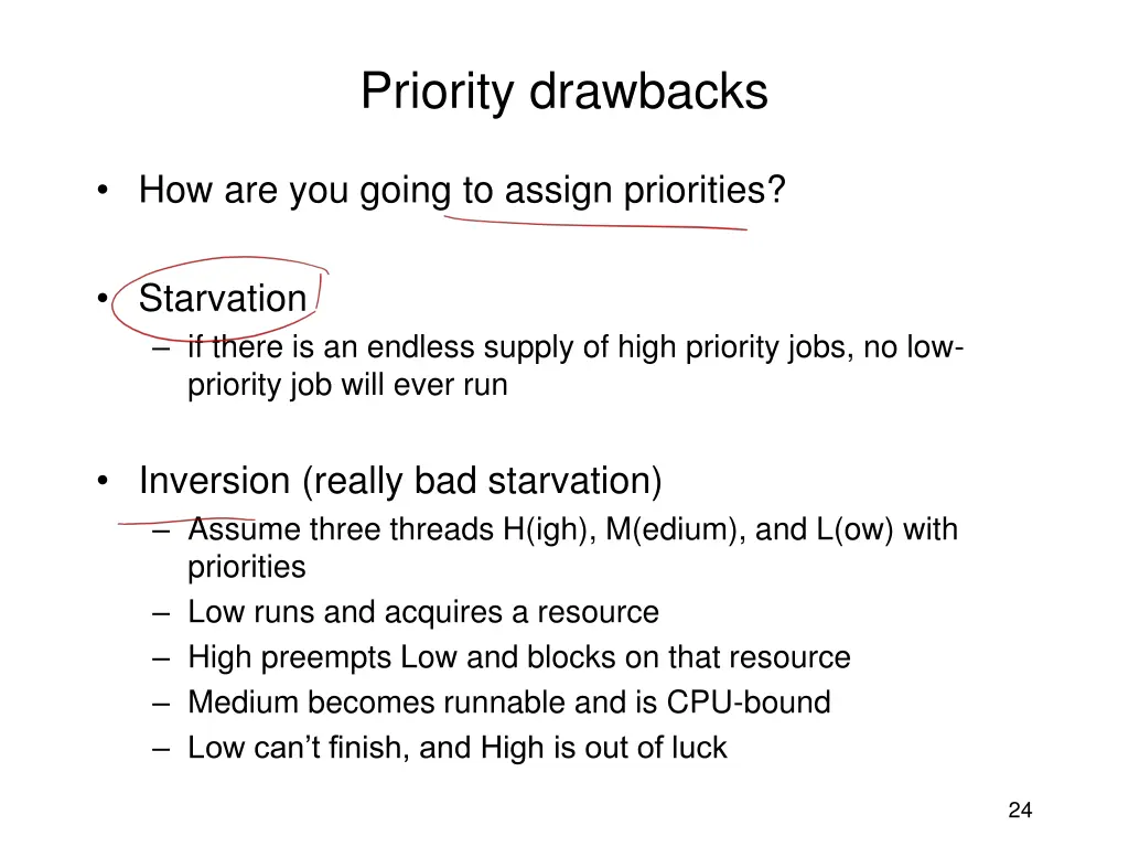 priority drawbacks
