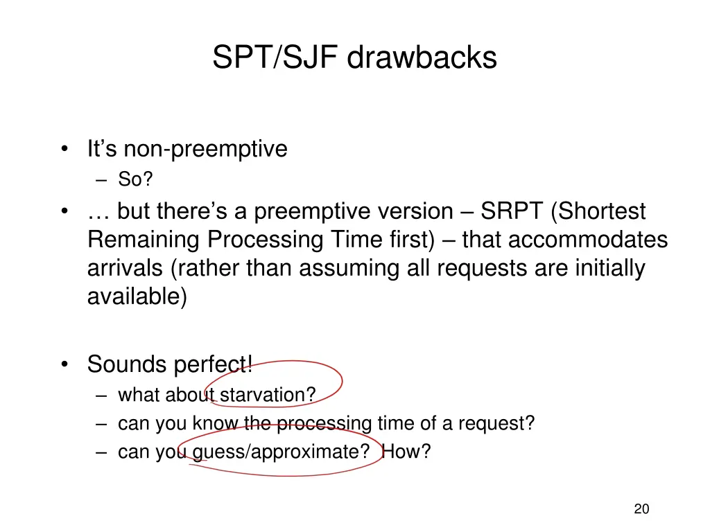 spt sjf drawbacks