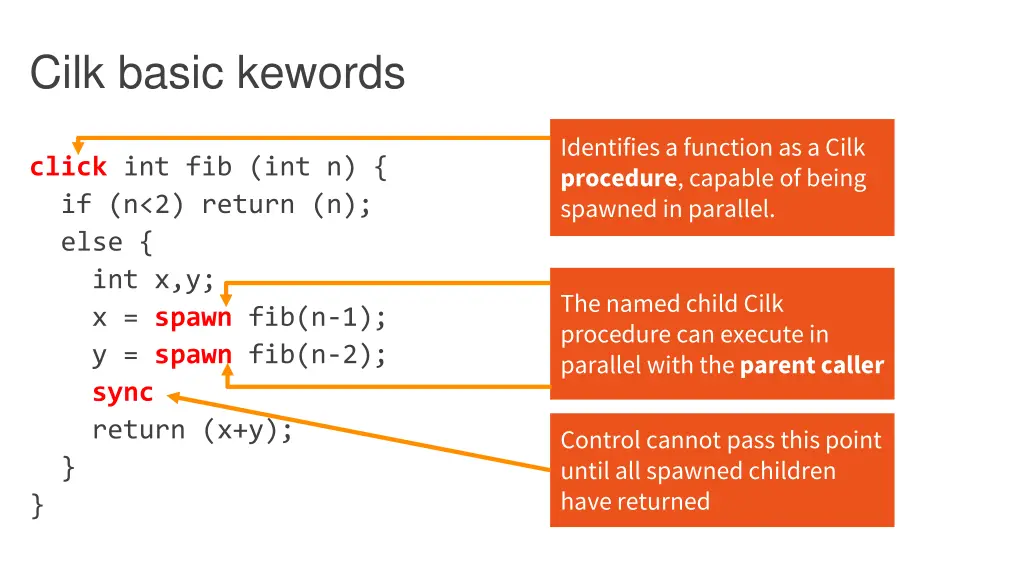cilk basic kewords