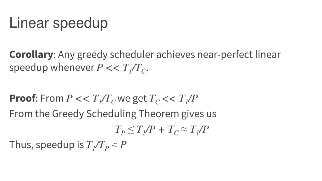 linear speedup