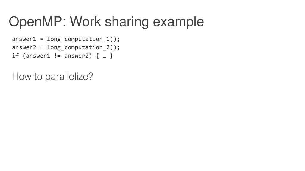 openmp work sharing example