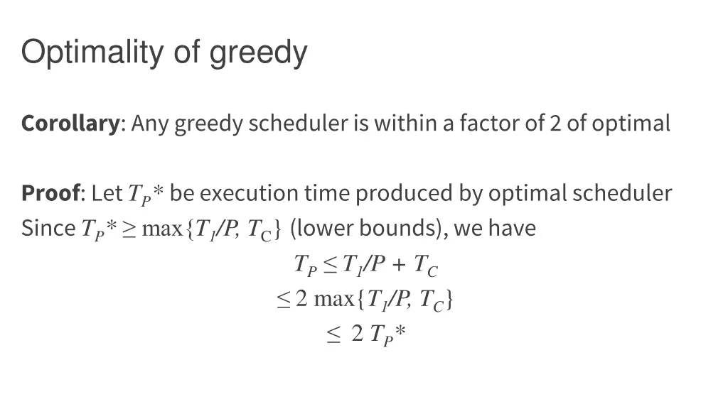 optimality of greedy