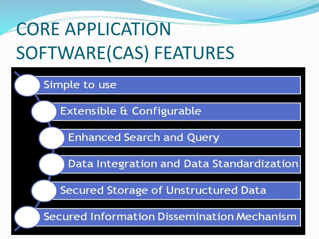 core application software cas features