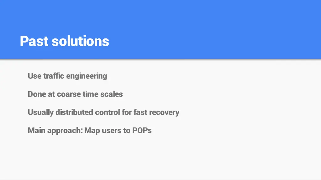 past solutions