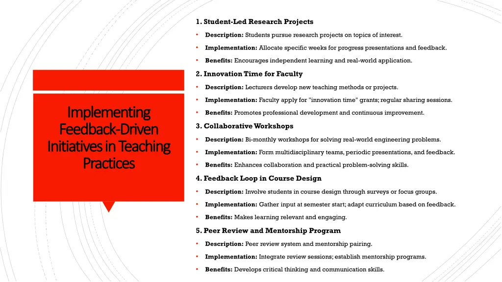 1 student led research projects