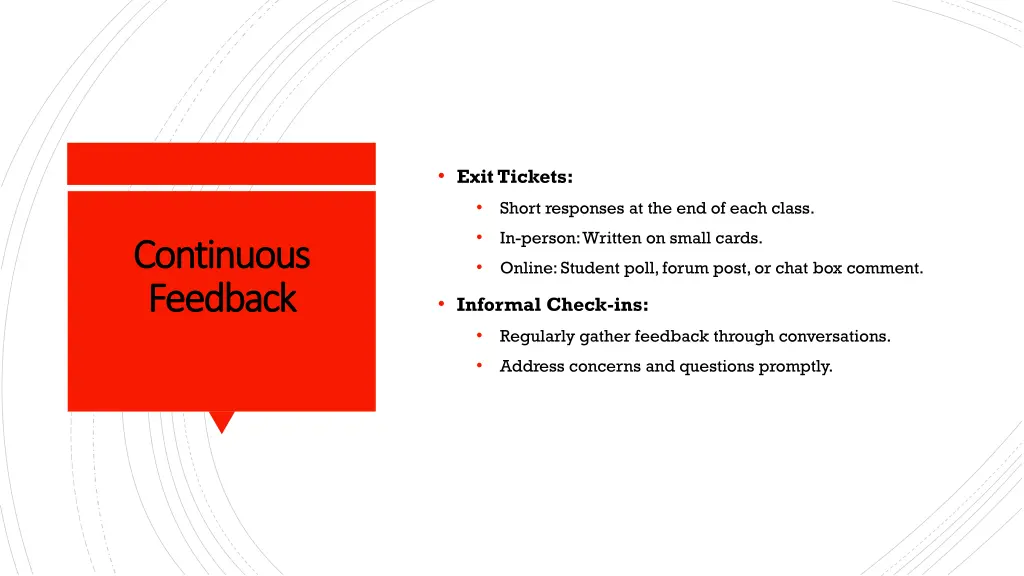 exit tickets short responses at the end of each