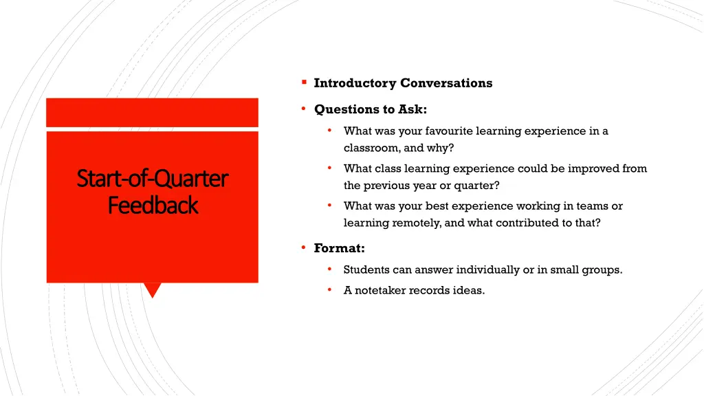 introductory conversations