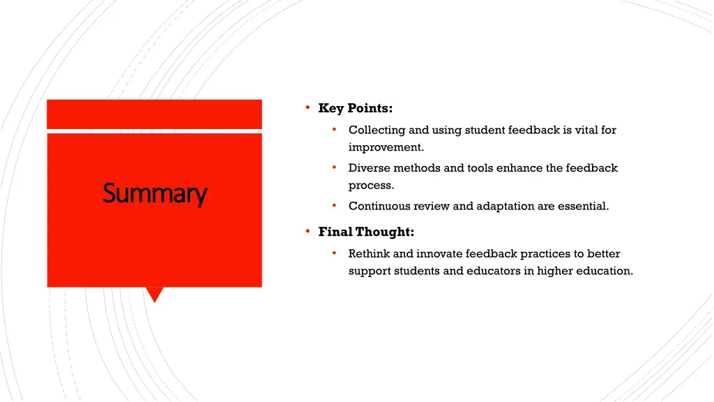key points collecting and using student feedback