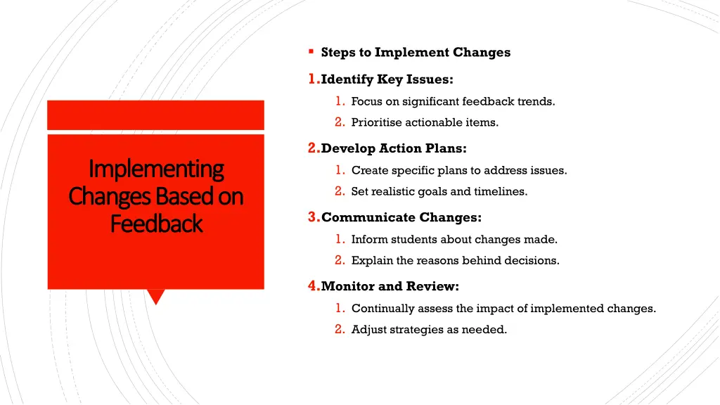 steps to implement changes