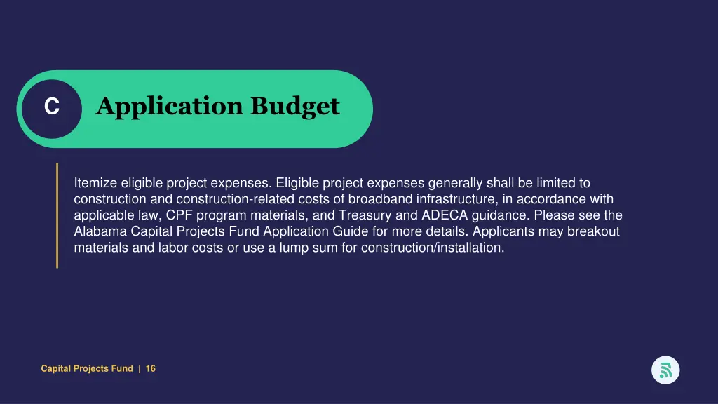application budget