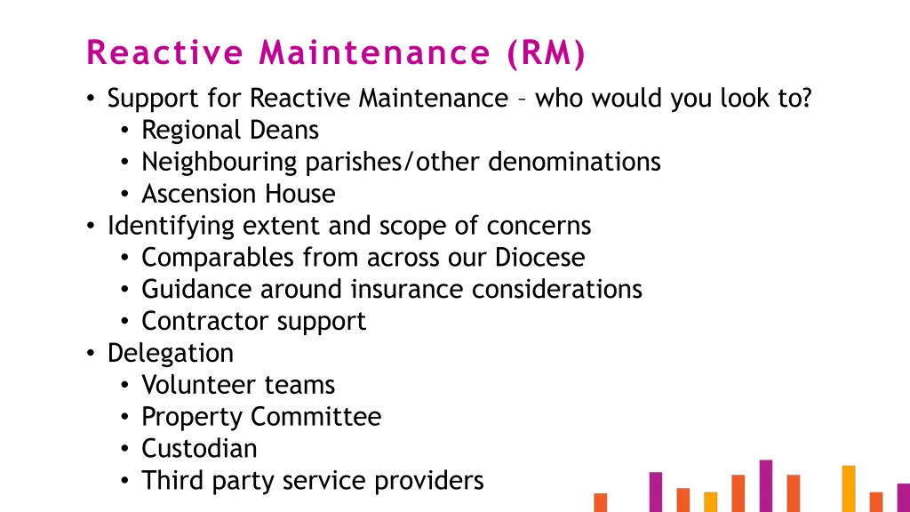 reactive maintenance rm support for reactive
