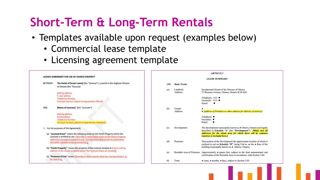 short term long term rentals templates available