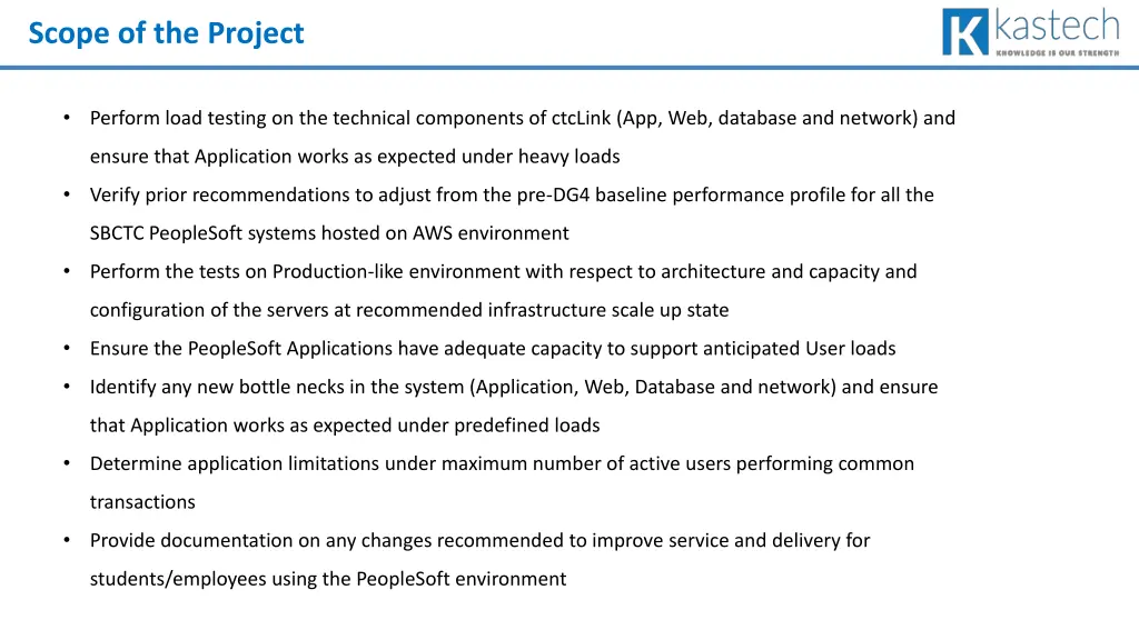 scope of the project