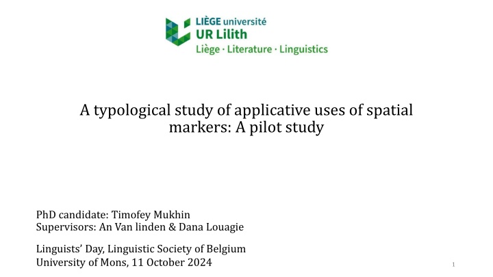 a typological study of applicative uses