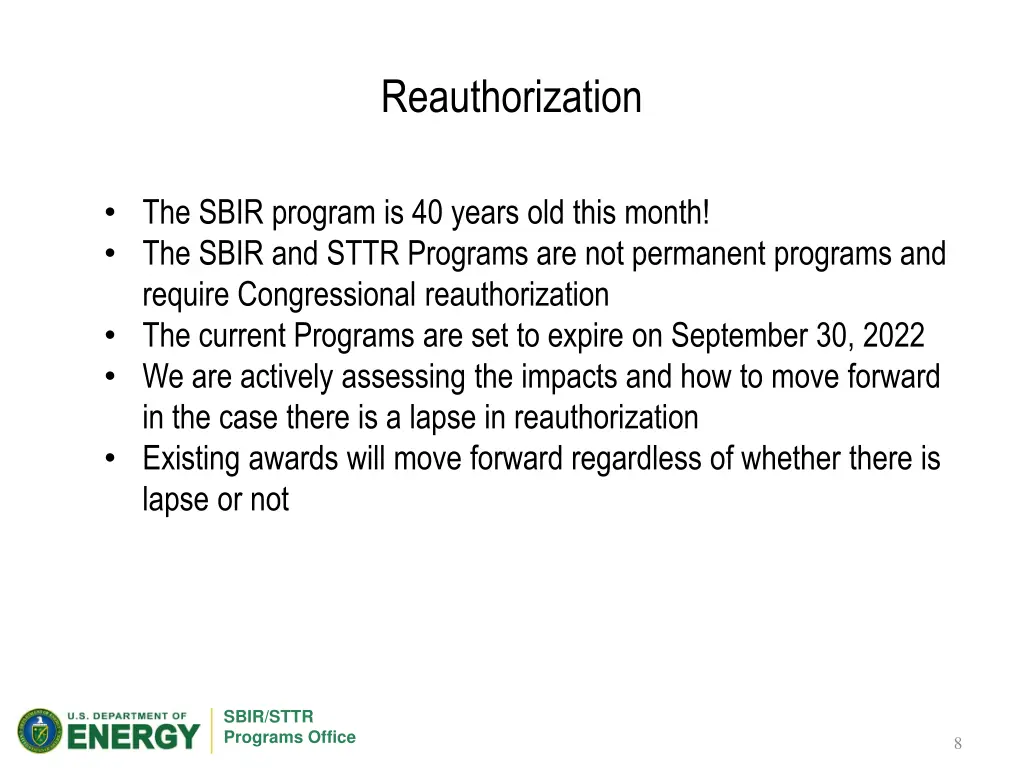 reauthorization
