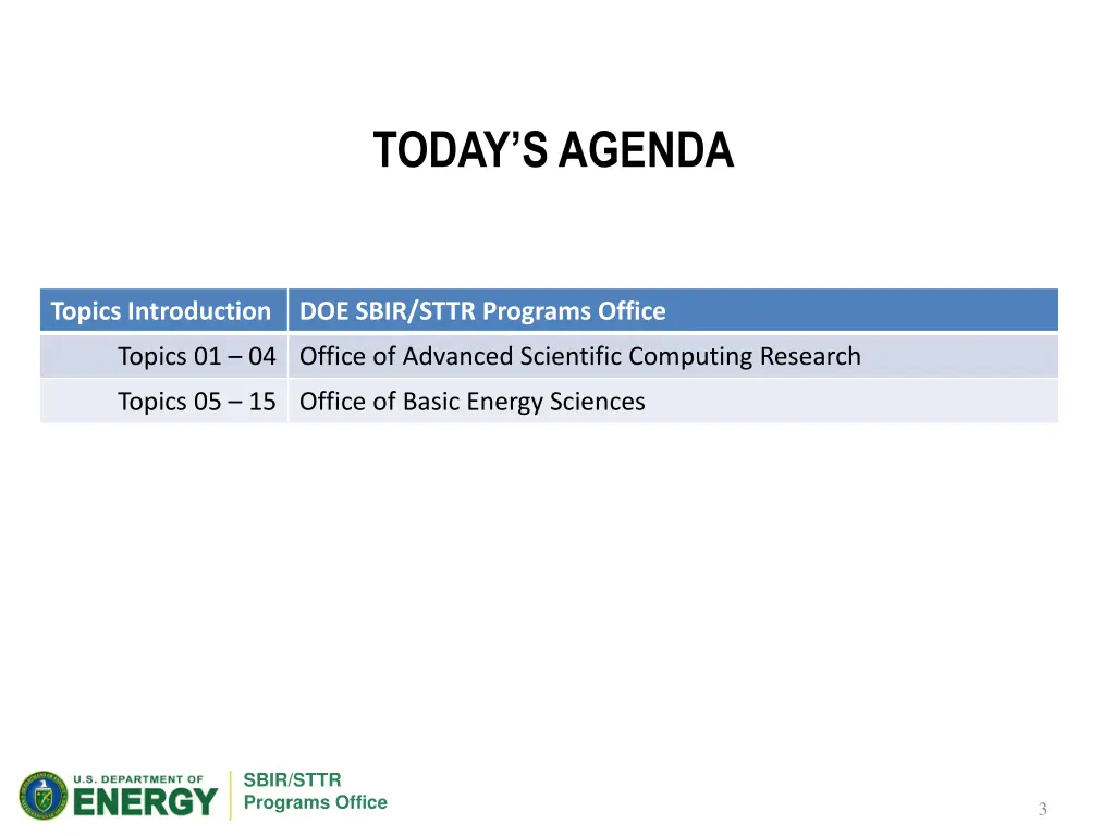 today s agenda