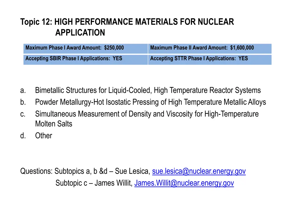 topic 12 high performance materials for nuclear