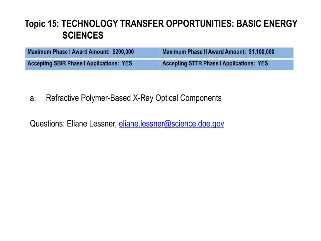 topic 15 technology transfer opportunities basic