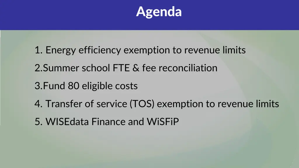 agenda