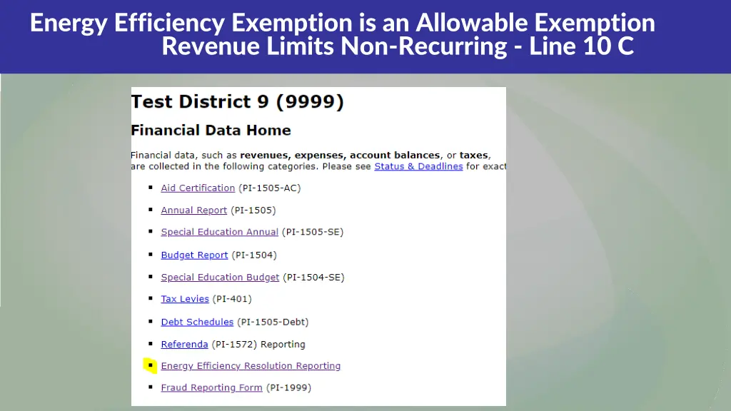 energy efficiency exemption is an allowable 1