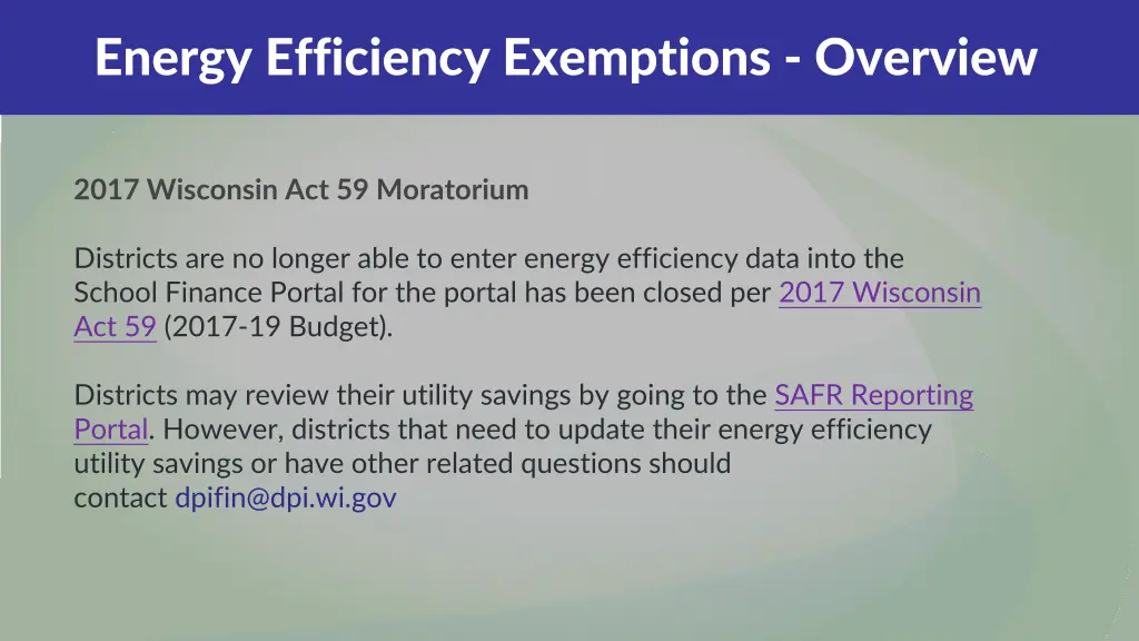 energy efficiency exemptions overview 2