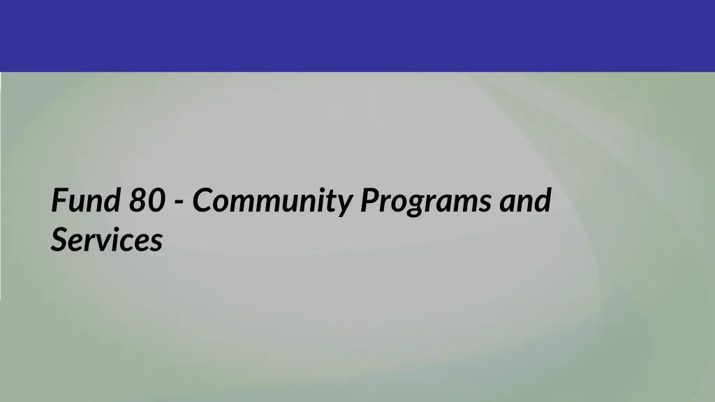 fund 80 community programs and services